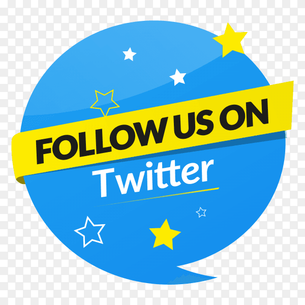 Follow us on Twitter - social media banner PNG