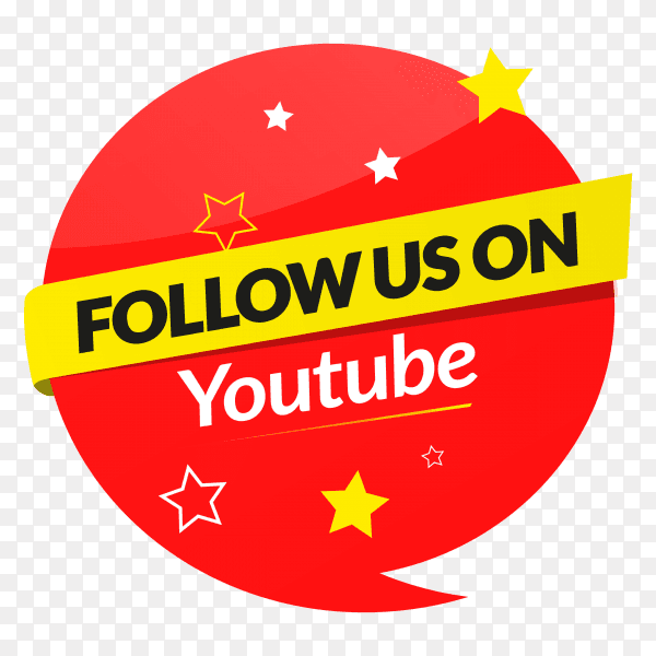 Follow us on YouTube - social media banner PNG