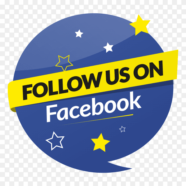 Follow us on Facebook - social media banner PNG