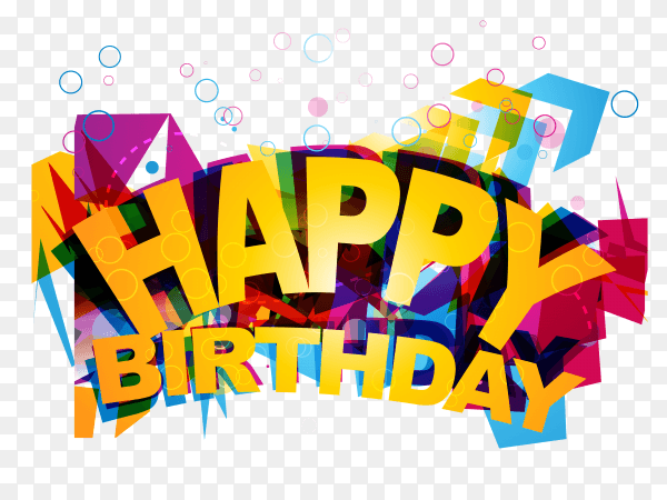 Funky happy birthday illustration PNG