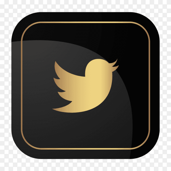 Golden social media logo twitter PNG