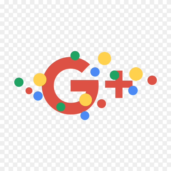 Google plus with colored circles PNG