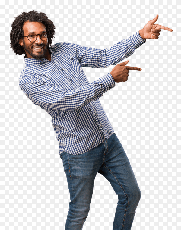 Man pointing to the side PNG