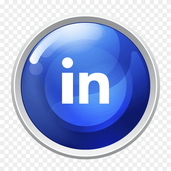 Logo Linkedin button social media PNG