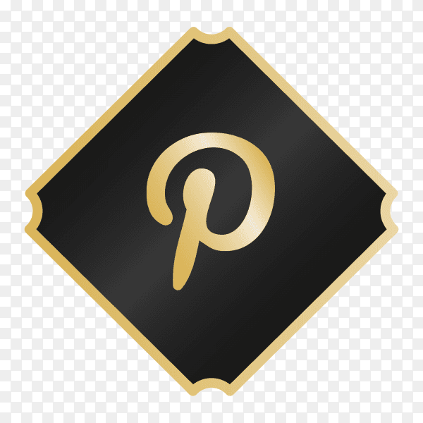 Logo Pinterest with golden details PNG