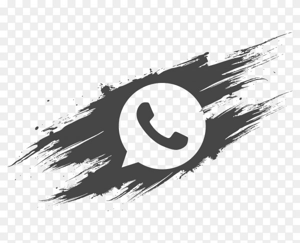 logo WhatsApp dark grey brush social media PNG