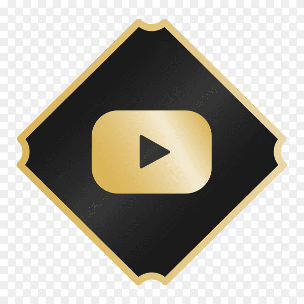 logo YouTube with golden details PNG