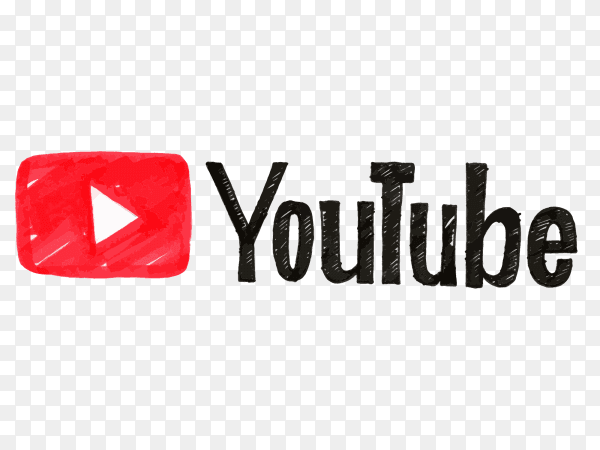 logo Youtube icon social media hand drawn PNG