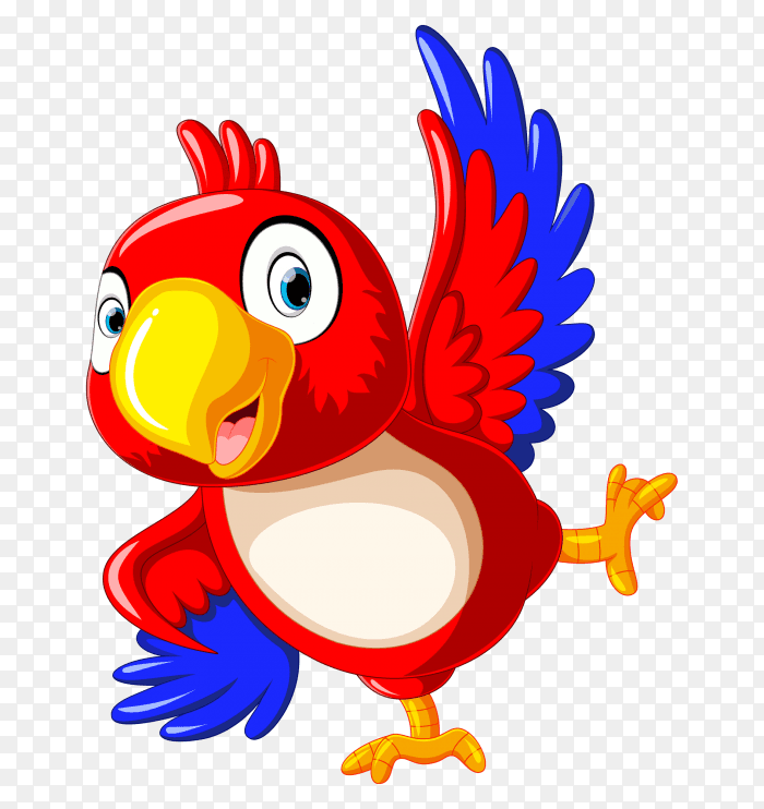 Happy parrot cartoon dancing PNG