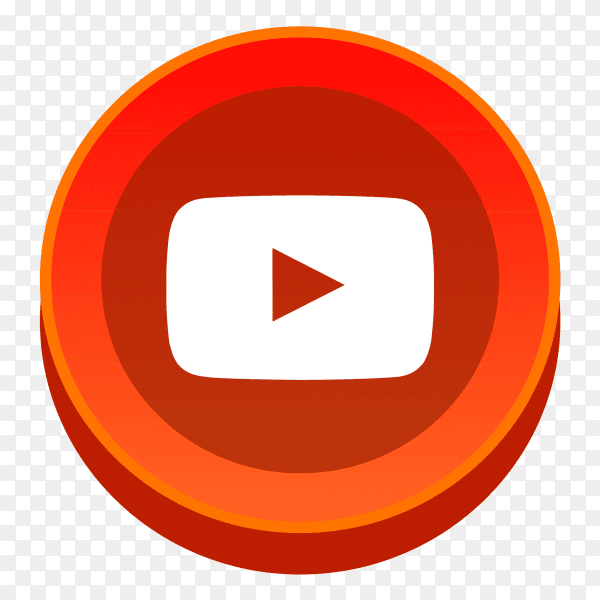Realistic YouTube logo social network PNG