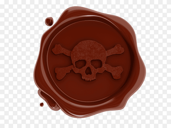 Red wax pirates skulls symbol PNG