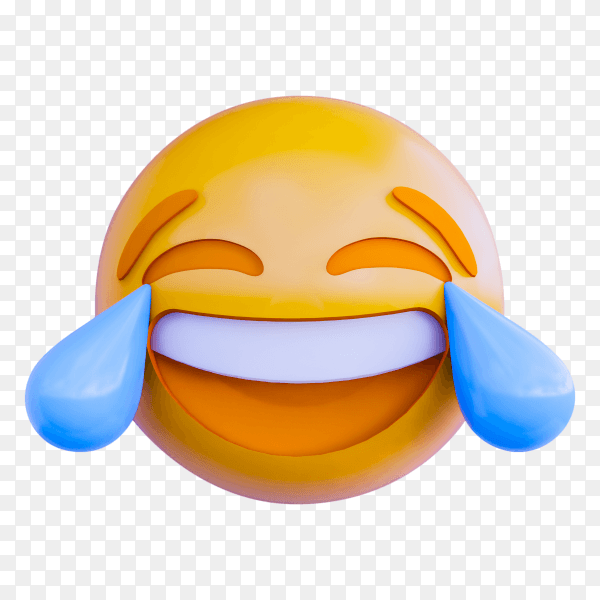 Smile yellow ball emoji 3d render PNG