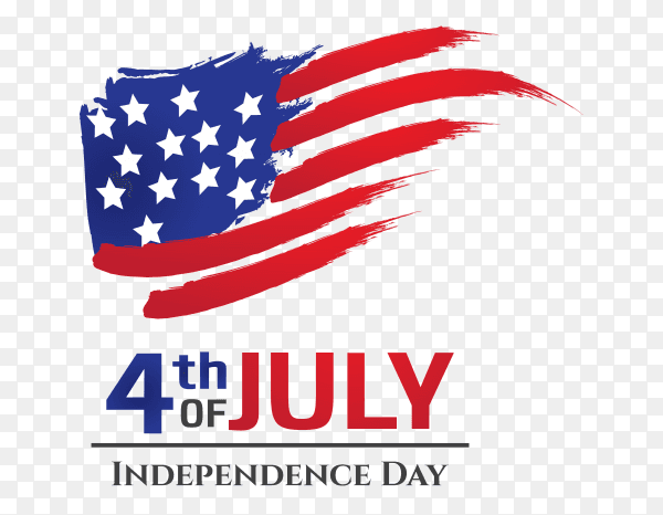 USA flag with brush stroke style independence day america PNG