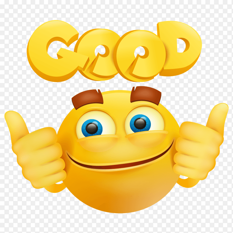 Yellow smile face emoji cartoon character PNG