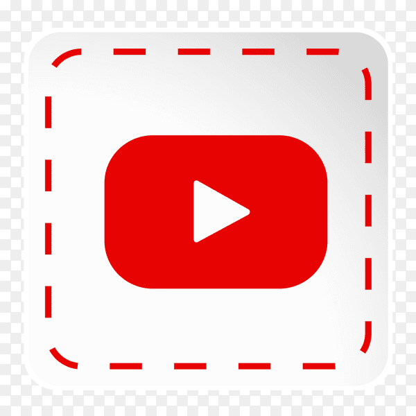 Youtube logo icon social media sticky paper PNG