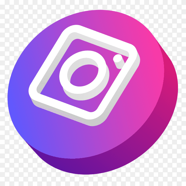 3D logo Indtgram socila media icon PNG