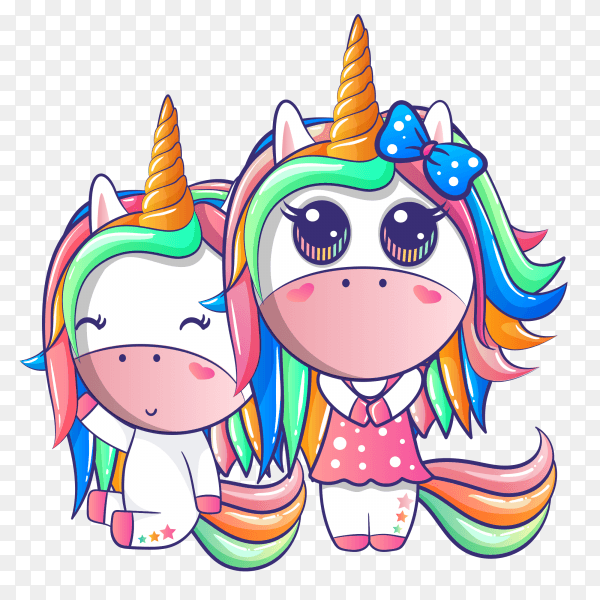 A happy friendship unicorn Vector PNG