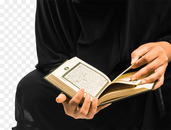 A woman reads the Holy Quran PNG