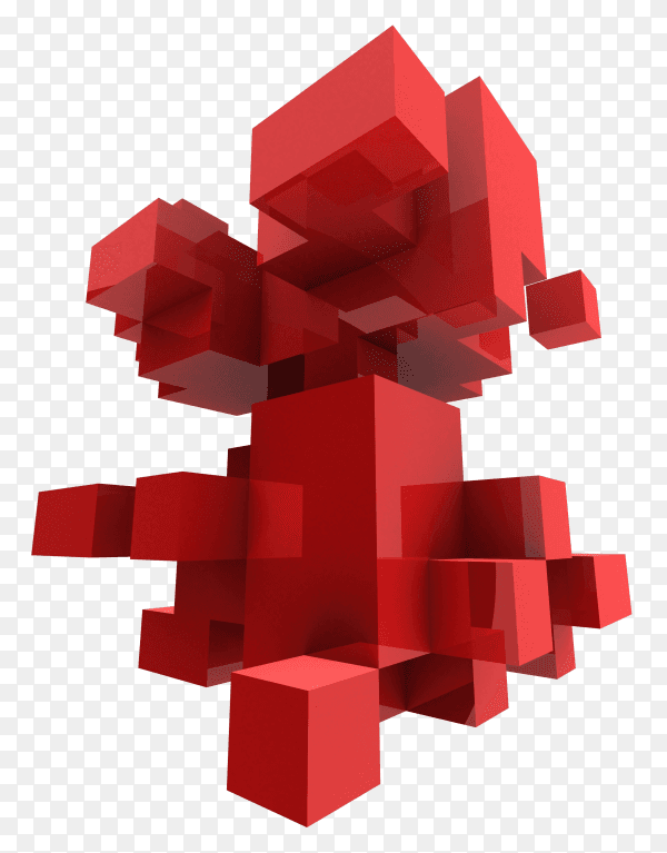Abstract geometric shapes from cubes PNG