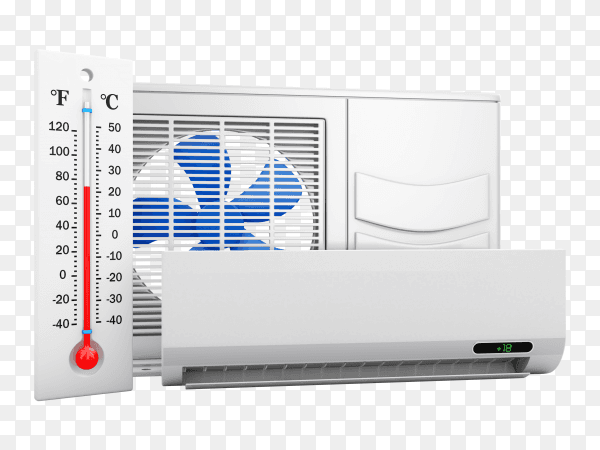 Air conditioner and thermometer PNG