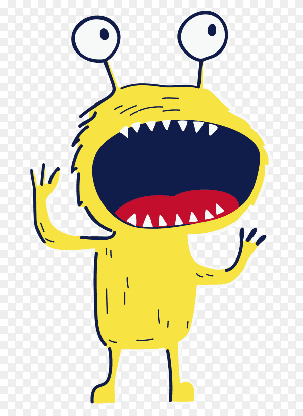 Angry monster vector free PNG