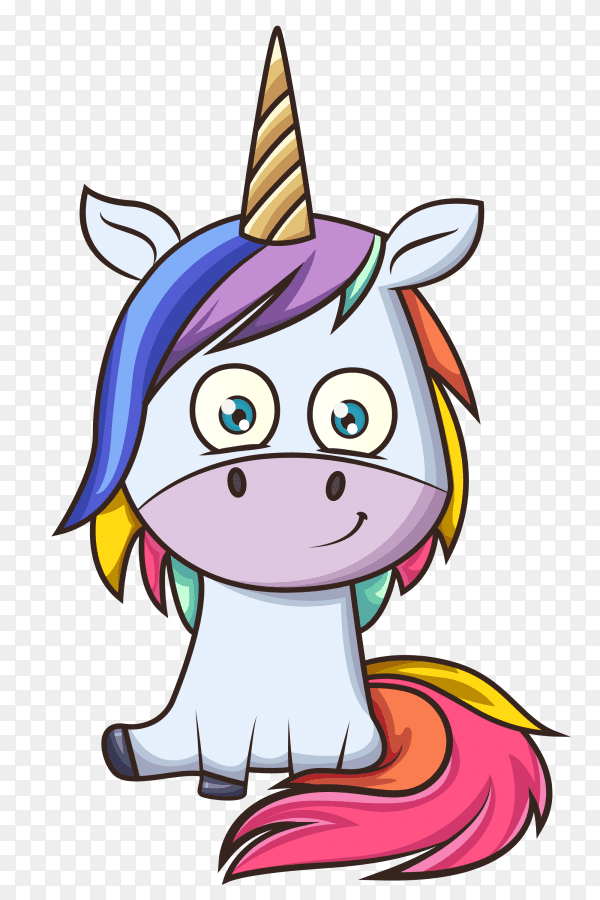 Cartoon unicorn illustration PNG