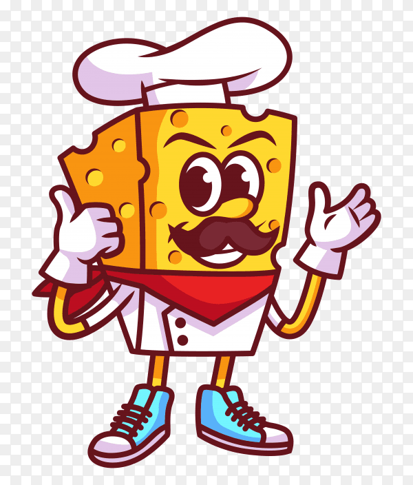 Cheese chef cartoon vector PNG