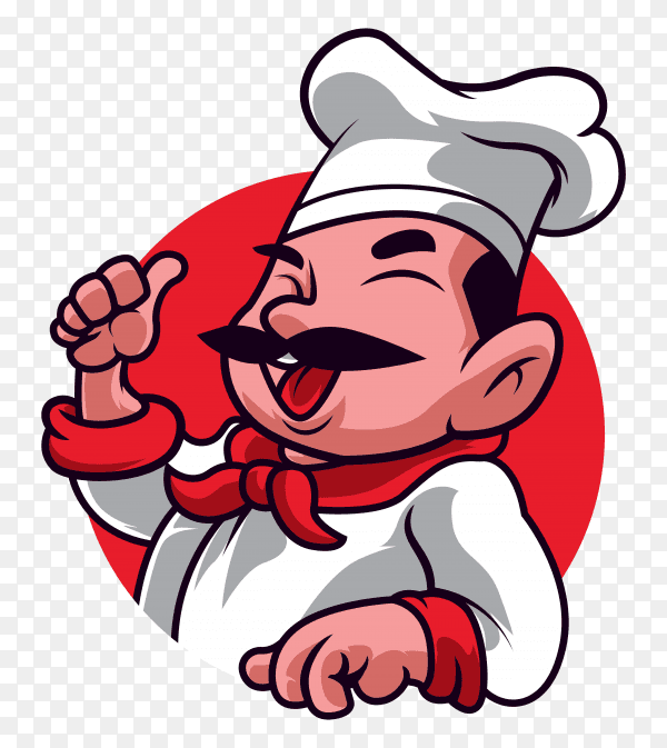 Chef cartoon logo vector PNG