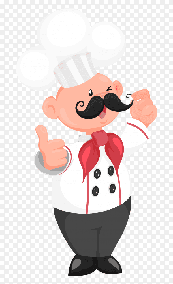 Chef cartoon with mustache vector PNG