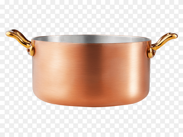 Clean and shiny copper pot kitchen tools PNG