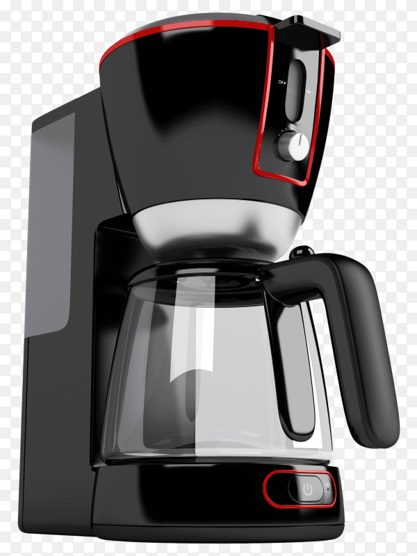 Cofee machine with red contour PNG