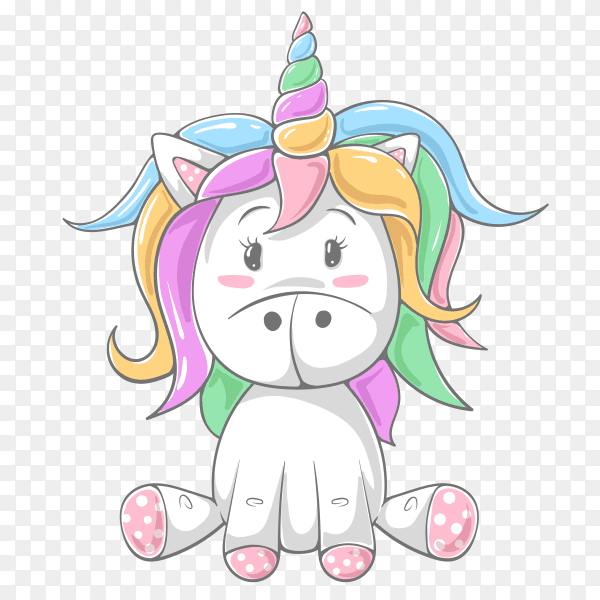 Cute teddy color unicorn PNG