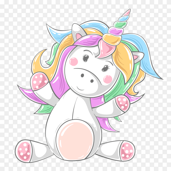 Cute teddy unicorn - cartoon characters PNG