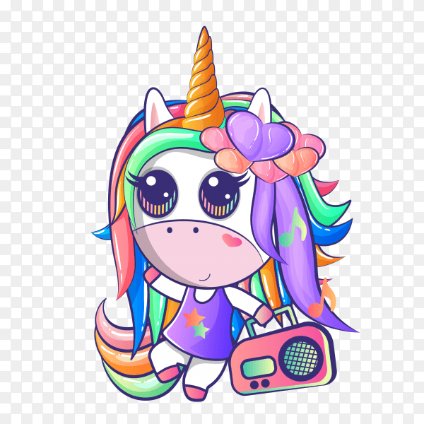 Cute unicorns dancing Vector PNG