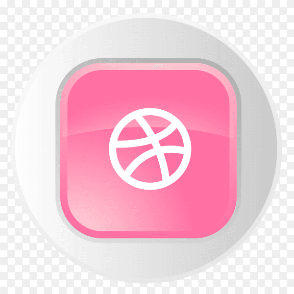 Dribbble logo button in gray circle PNG