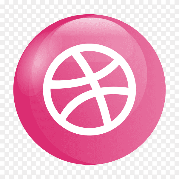 Dribbble logo glossy social media PNG