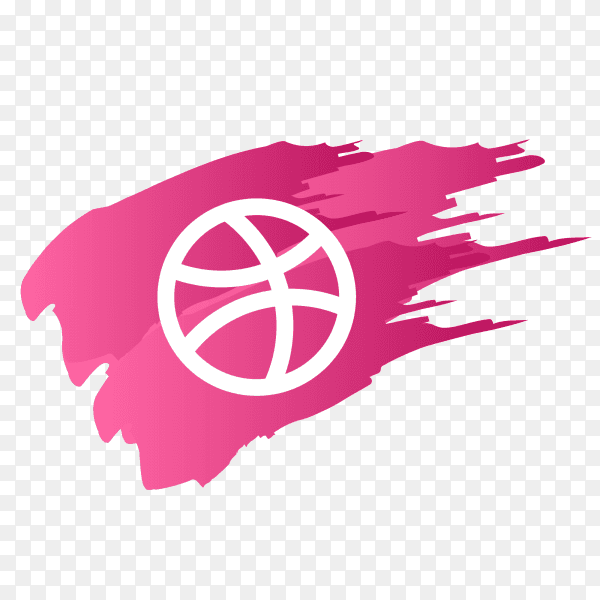Dribbble logo with brush PNG