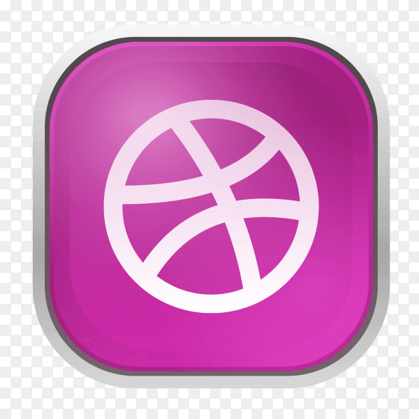 Dribbble logo with gray frame PNG