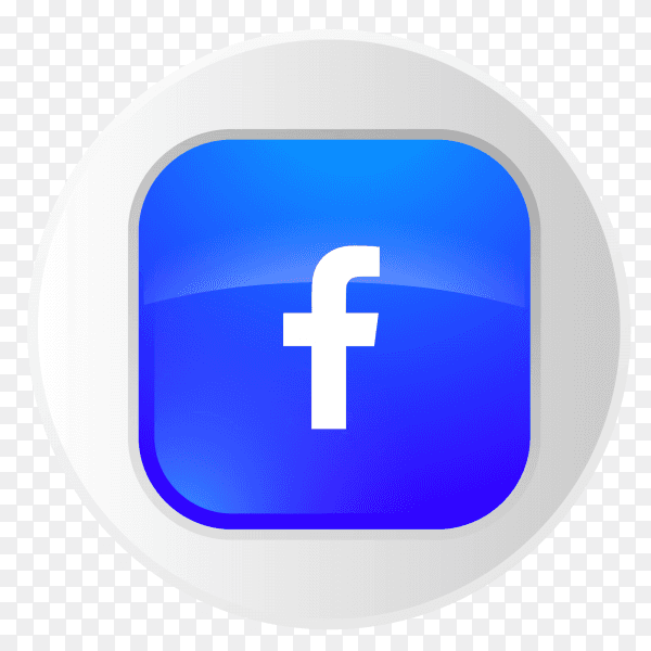Facebook logo button in gray circle PNG