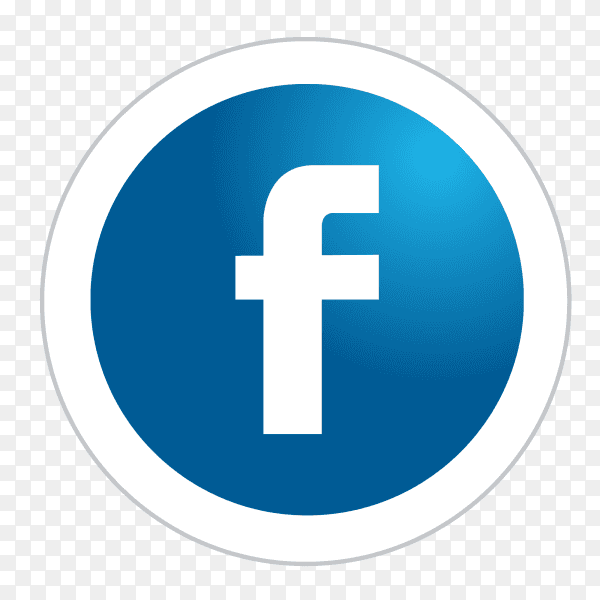 Facebook logo in a circle social media icon PNG