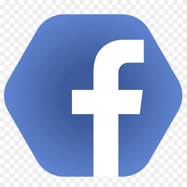 Facebook logo in hexagon PNG