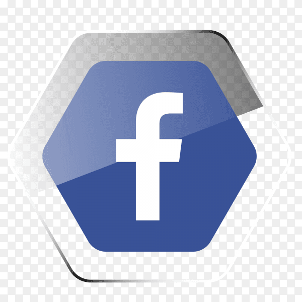 Facebook logo in hexagonal gradient PNG