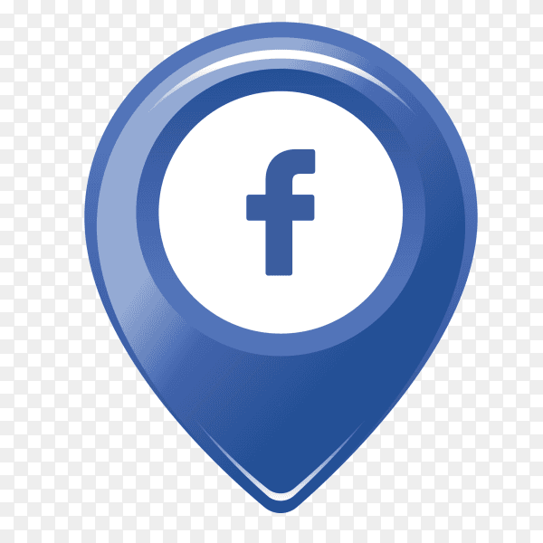 Facebook logo in the location icon PNG