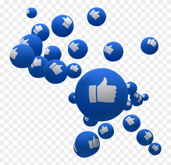 Facebook reactions emoji 3d render PNG