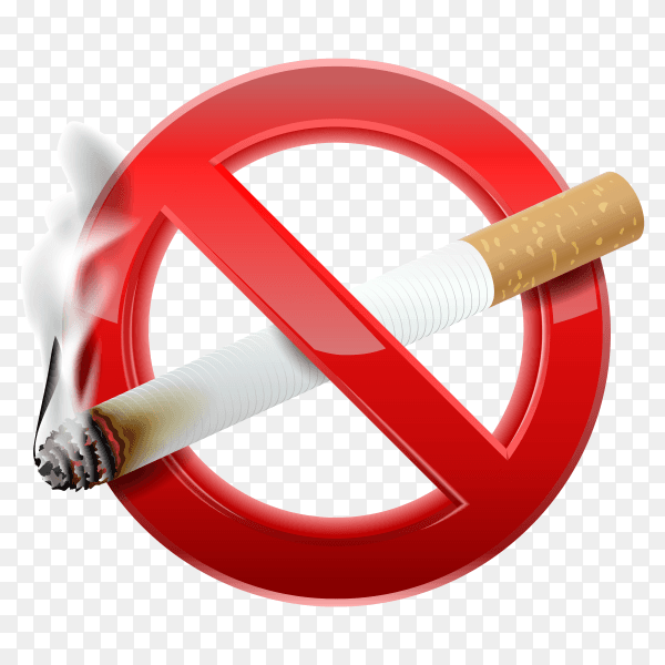 Forbidden no smoking red sign vector PNG