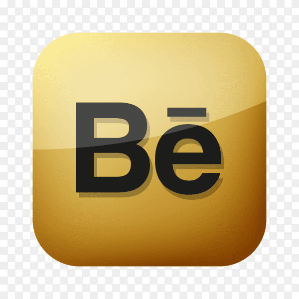 Golden Behance logo icon PNG