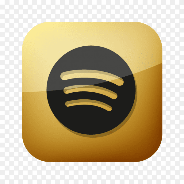 Golden Spotify logo icon PNG