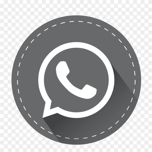 Gray WhatsApp logo with shadow PNG