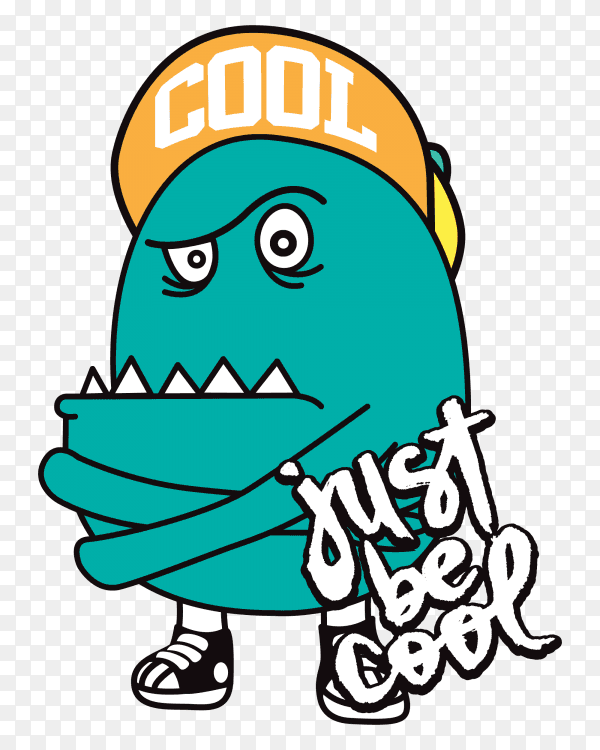 Hand drawn cute monster illustration Premium Vector free PNG