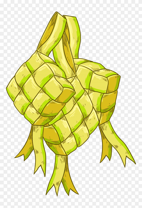 Hand drawn ketupat vector PNG